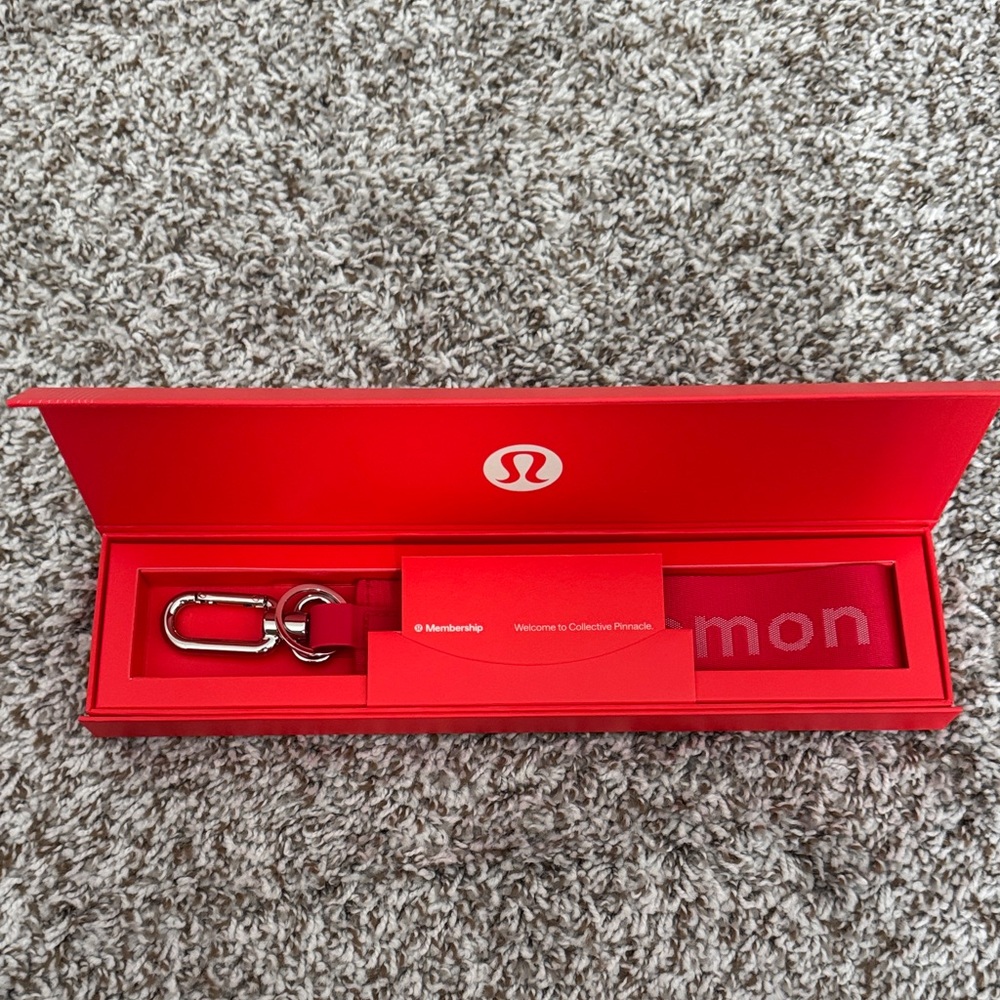 lululemon athletica Red Keychain Strap with Silver Hardware